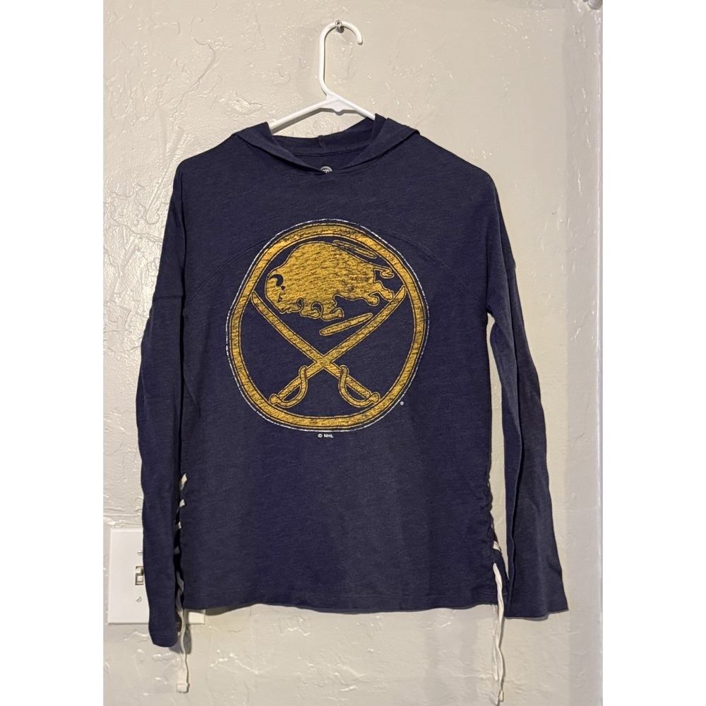 NHL Buffalo Sabres Womens Sweatshirt Side Lace Up Shirt Size Small
